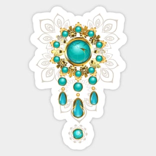 Jewelry with Turquoise Beads Sticker